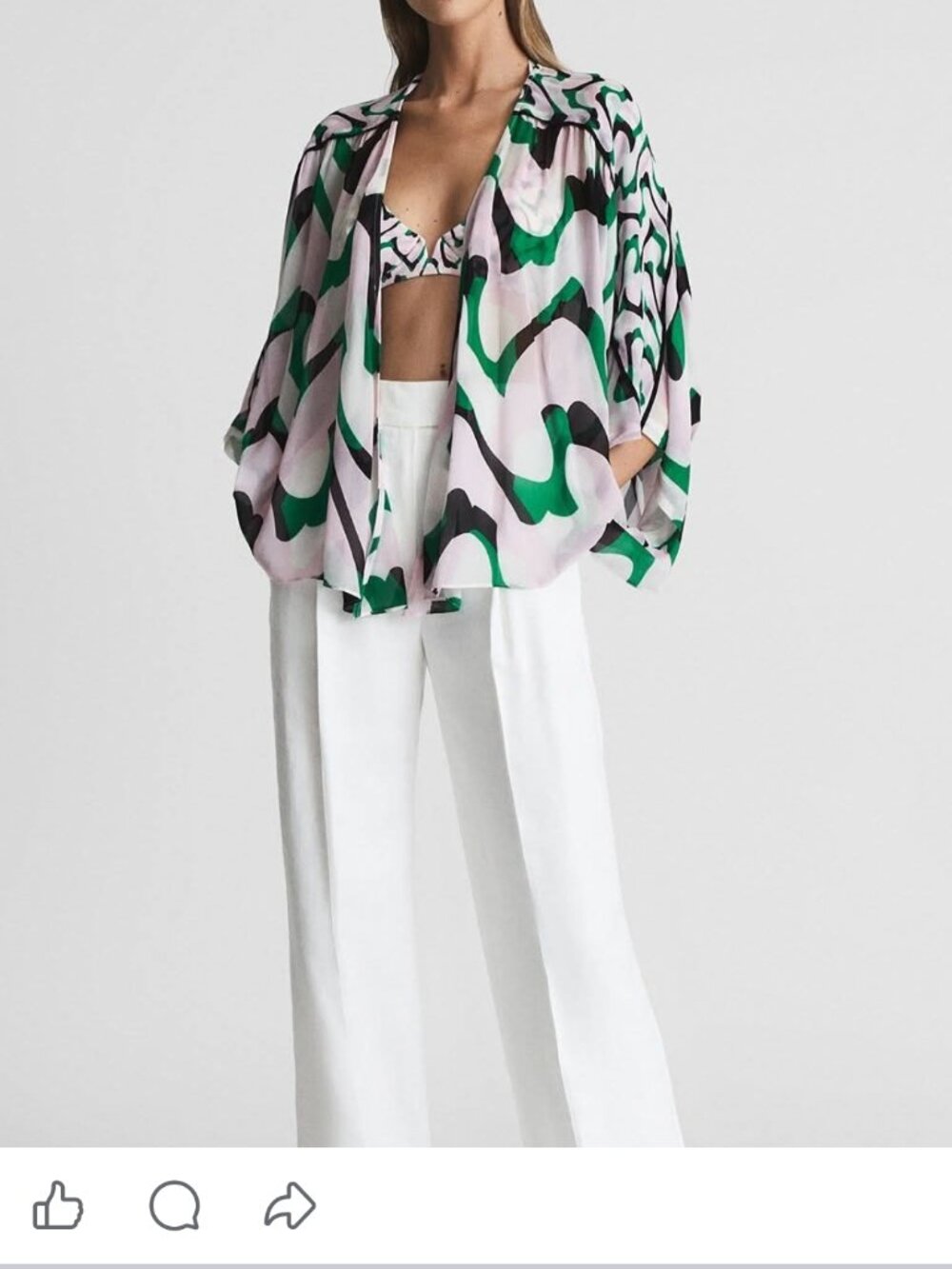 Reiss Paige Summer Shawl Top Coverup - Sz 8